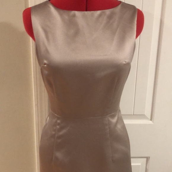 Vintage / 90s Mevisto Satin Sheath Midi Formal Cocktail Dress - Picture 2 of 4